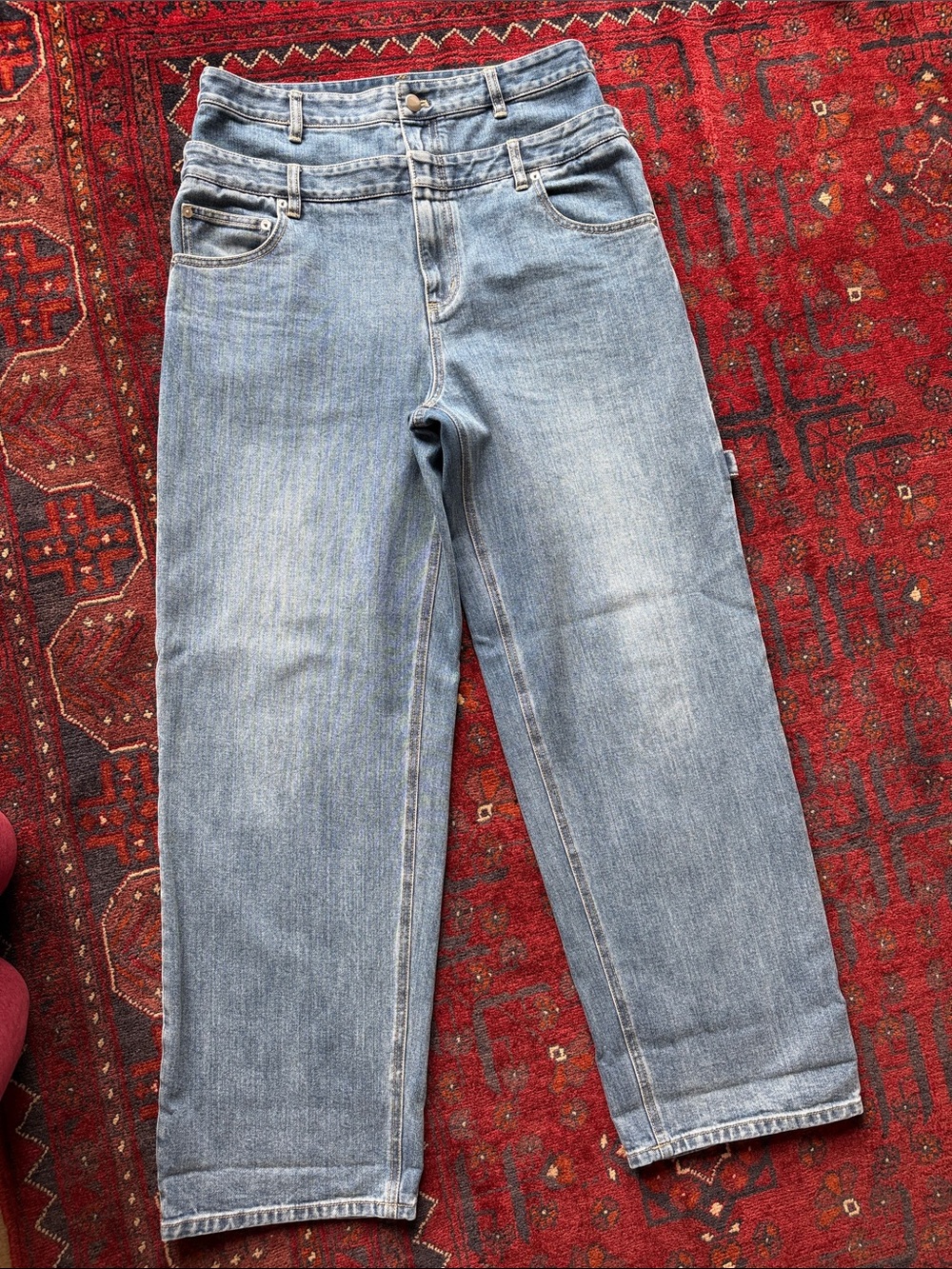 Tibi Medium Blue Double Waist Carpenter Denim Jeans - Picture 5 of 7